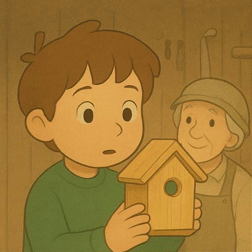 La casita de pájaros en el poste
